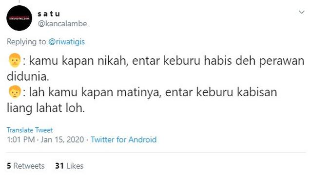 jawaban nyeleneh ketika ditanya kapan nikah