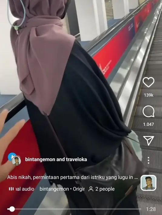 Bintang Emon dan Alca memilih pulau dewata Bali jadi tujuan bulan madu. Vibe pengantin baru emang beda sih ya. (Instagram.com/bintangemon)