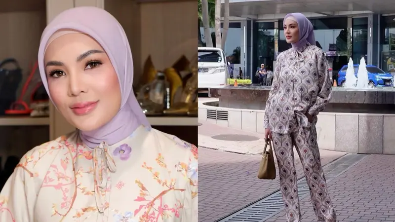 Nindy Ayunda tampil berhijab sepulang umrah.