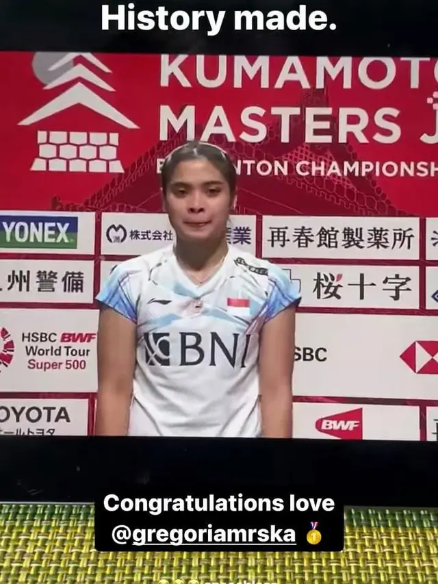 Unggahan Mikha Angelo atas kemenangan Gregoria Mariska Tunjung