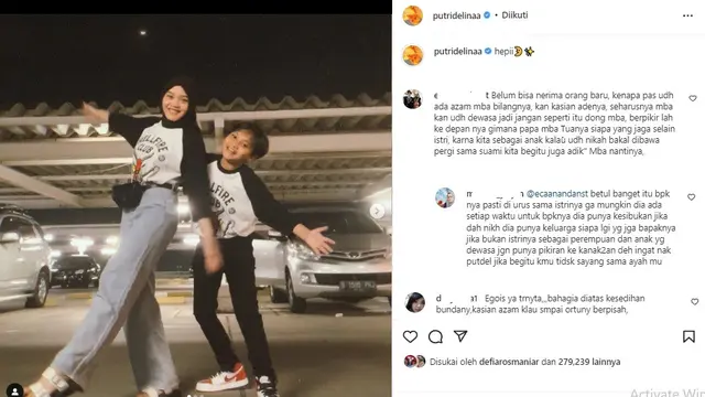 Putri Delina, anak kedua Sule (Foto: Instagram/@putridelinaa)