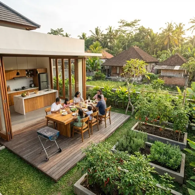 Teras Dekat Dapur untuk Makan Bareng (Gemini AI)