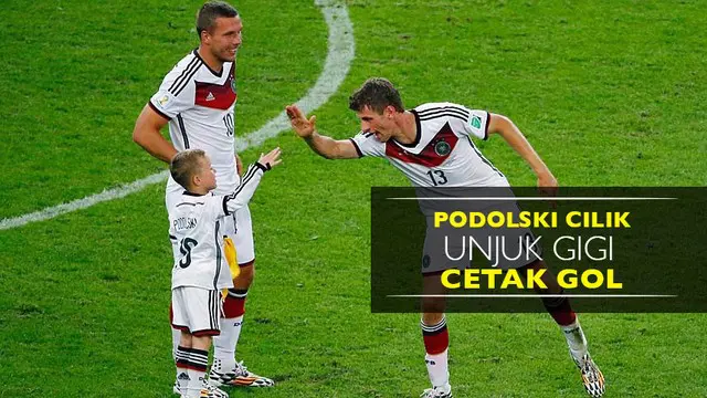 Louis Podolski, anak dari mantan pemain Arsenal unjuk gigi dengan mencetak gol indah.
