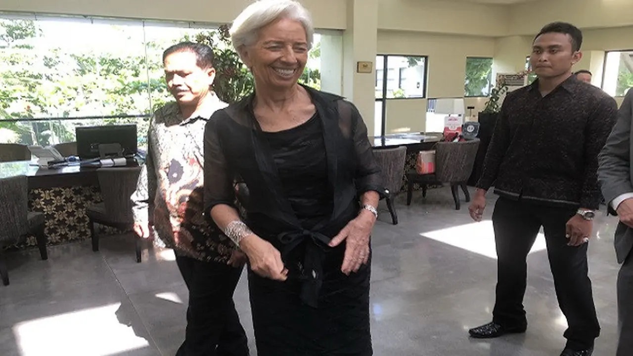 Managing Director International Monetary Fund (IMF) Christine Lagarde di Bali. (Liputan6.com/Vina A Muliana)