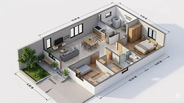 Ide Rumah Kecil dengan Laundry Room