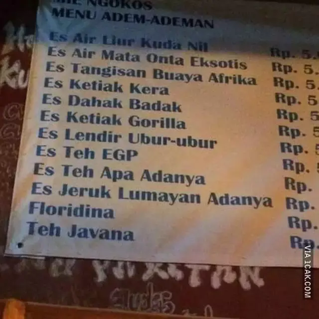 6 Daftar Menu Minuman Nyeleneh Ini Bikin Pembeli Tepuk Jidat