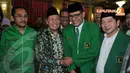 Mantan Wapres Hamzah Haz ikut menghadiri Musyawarah Kerja Nasional (Mukernas) III PPP di Cisarua, Bogor, Jabar, Rabu (23/4/2014) (Liputan6.com/Johan Tallo).