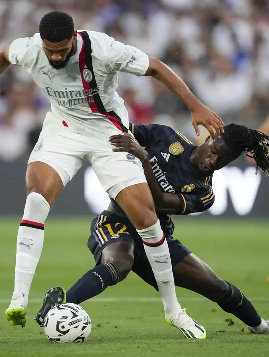 <p>Real Madrid mencatatkan penguasaan bola 60 persen, sementara AC Milan 40 persen. (AP Photo/Ashley Landis)</p>