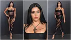Foto kolase aktris Amerika Serikat Lourdes Leon saat tiba pada pembukaan pameran Thierry Mugler: Couturissime di Brooklyn Museum, Brooklyn, New York City, Amerika Serikat, 15 November 2022. (ANGELA WEISS/AFP)