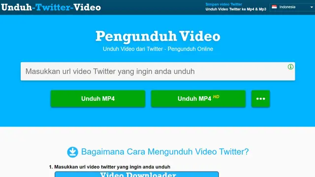 Tampilan Website Unduh Twitter Video (downloadtwittervideo.com)