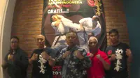 Kejuaraan Nasional ke-20 WKO Shinkyokushin Karate Indonesia di Gedung Student Centre, Universitas 17 Agustus, Surabaya, Jawa Timur, 22 Juli 2017. (Liputan6.com/Dimas Angga P)