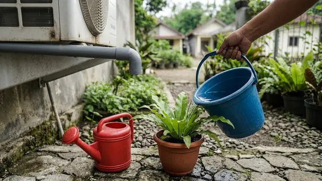 Air AC untuk Menyiram Tanaman
