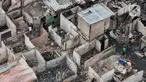 Foto udara memperlihatkan kondisi rumah warga pasca-kebakaran yang melanda kawasan Kebon Kosong, Kemayoran, Jakarta Pusat, Rabu (11/12/2024). (Liputan6.com/Herman Zakharia)
