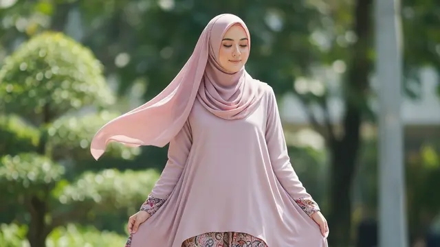 Gamis Batik Wollycrepe Syar’i Jatuh Elegan