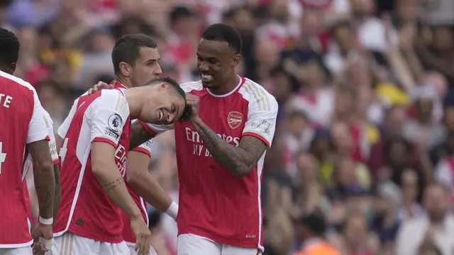 Foto: Granit Xhaka Kena Usil Pemain Arsenal di Laga Pamungkas Liga Inggris 2022 /2023