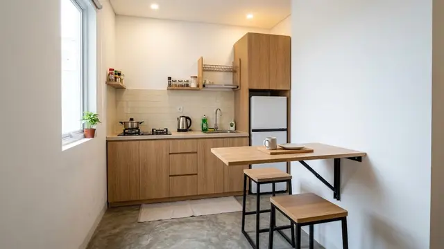 Dapur dengan Meja Bar Lipat