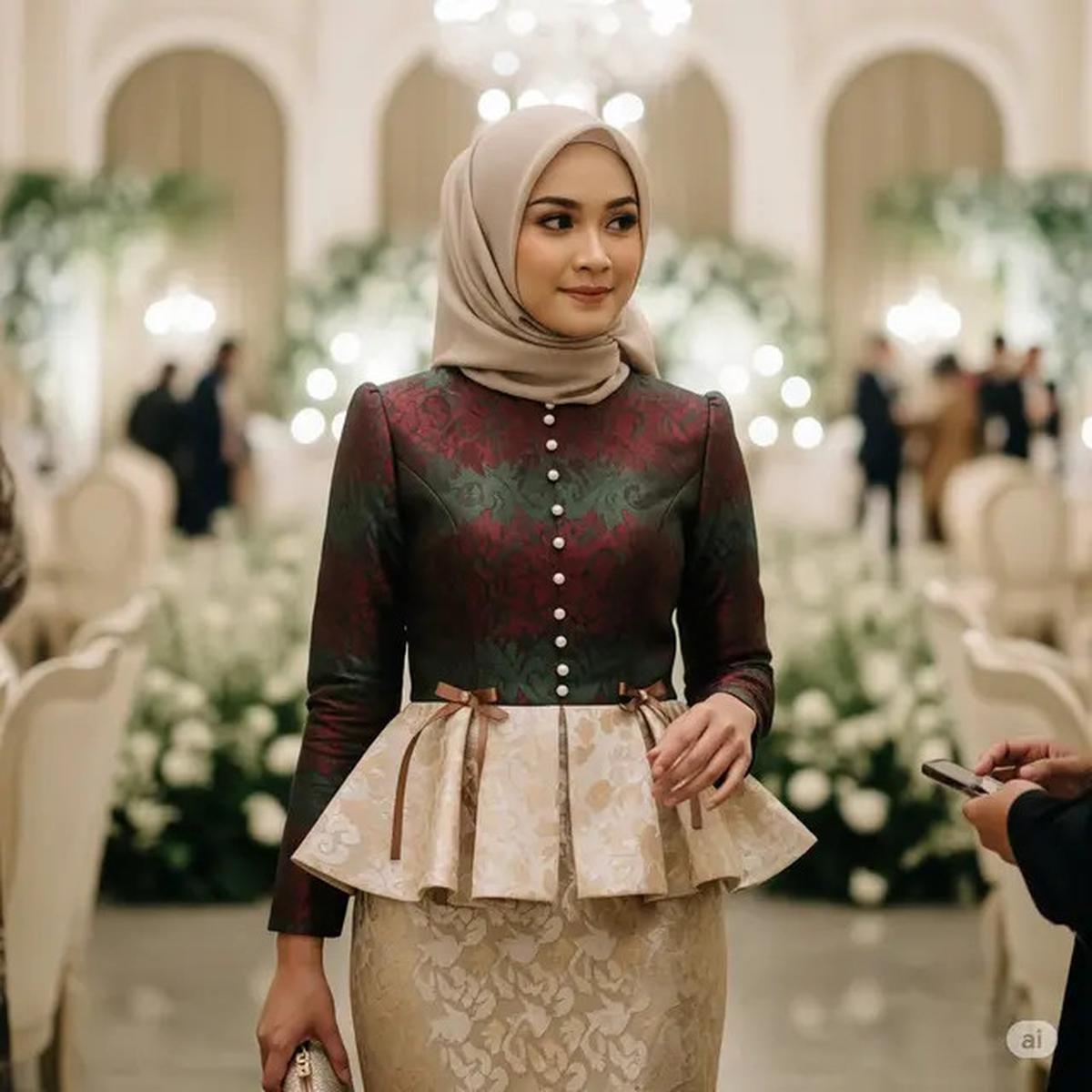 5 Gamis Brokat Pesta Pernikahan Terbaik 2025, Tampil Elegan, Glamour, dan Berkelas