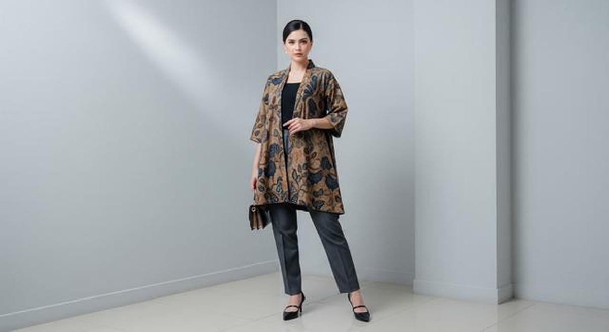 8 Contoh Model Atasan Batik Kimono Wanita 2025, Tampil Stylish dan Modern