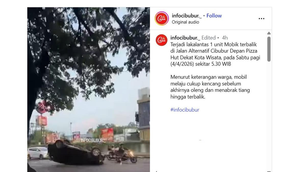 Mobil Terbalik di Jalan Transyogi Cibubur, Sopir Diduga Alami Microsleep  #News