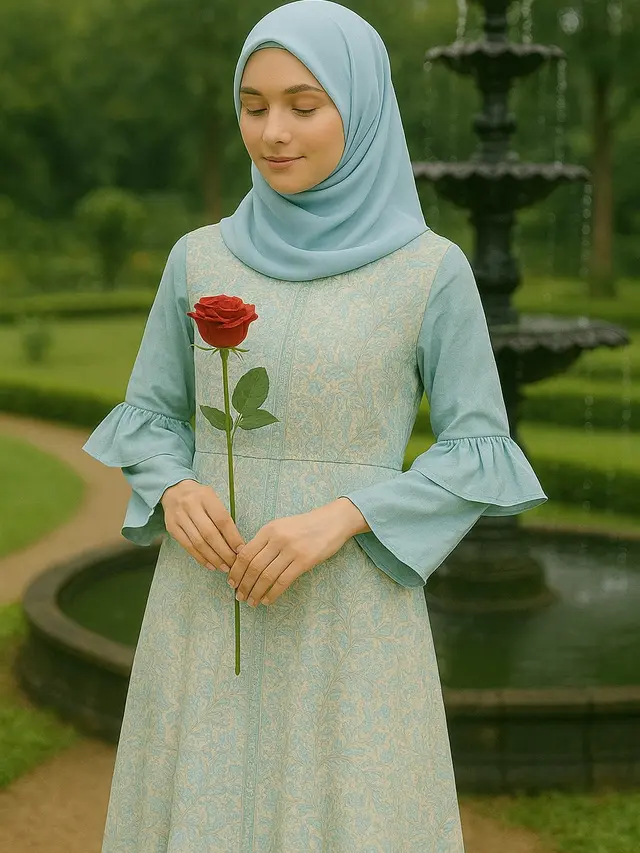 Inspirasi Gamis Batik Warna Pastel