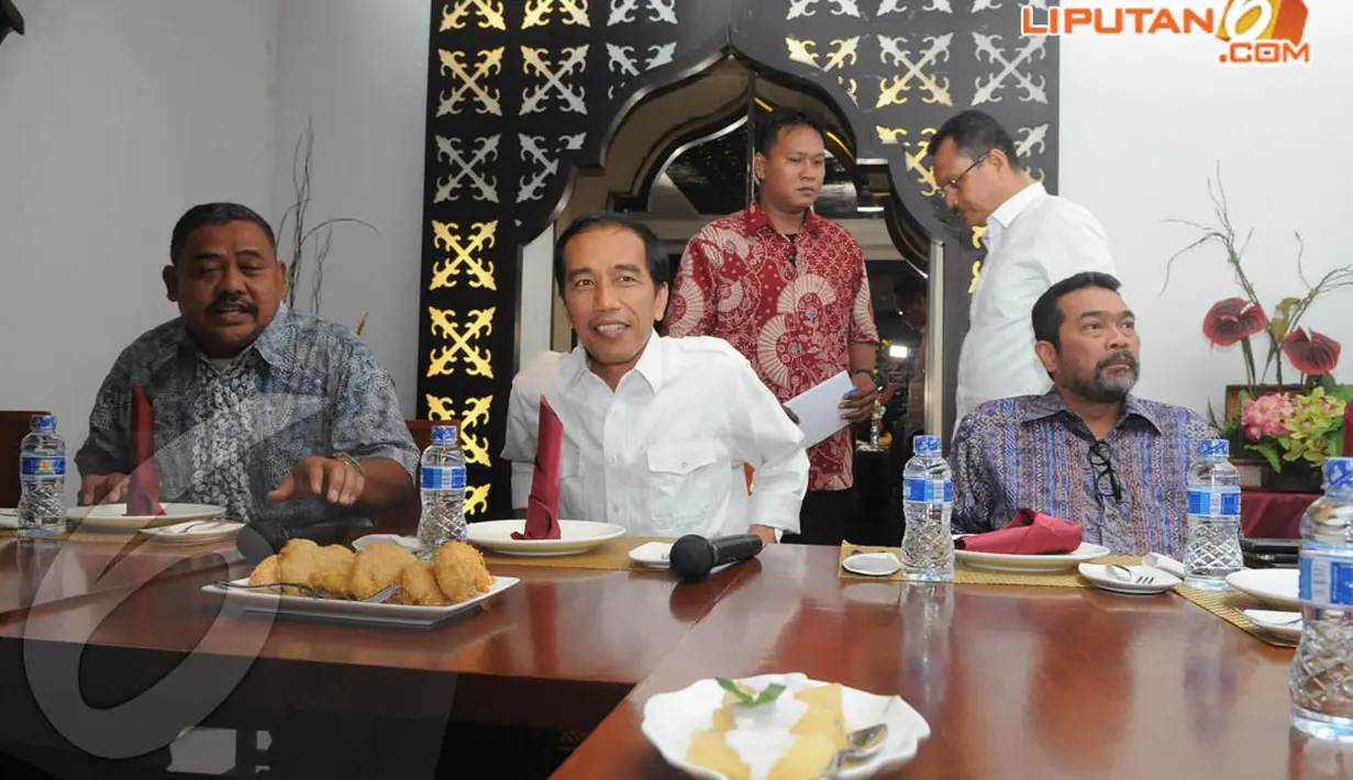Jokowi mengatakan, malam ini dirinya hadir dalam rangka ingin mendapatkan masukan-masukan untuk kemajuan bangsa Indonesia (Liputan6.com/Herman Zakharia) 