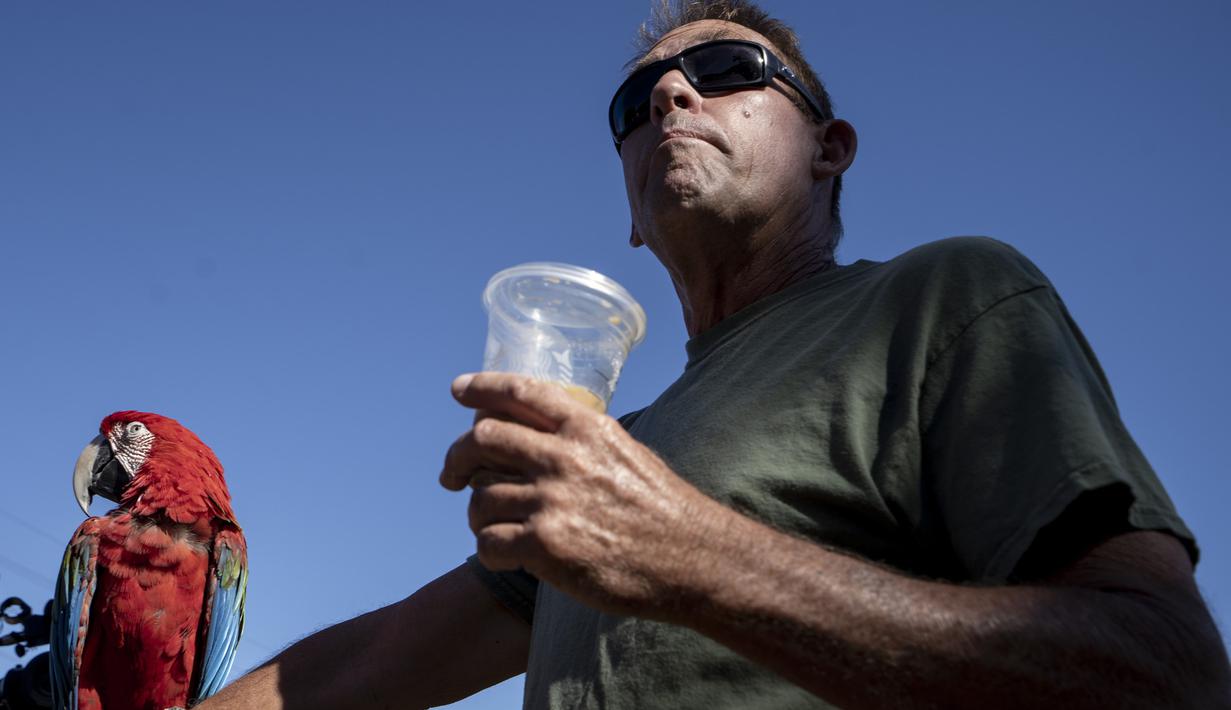 Para pejabat mendesak warga yang kembali ke daerah tersebut untuk tidak mengayak abu karena khawatir akan menimbulkan debu beracun. (AP Photo/Mengshin Lin)