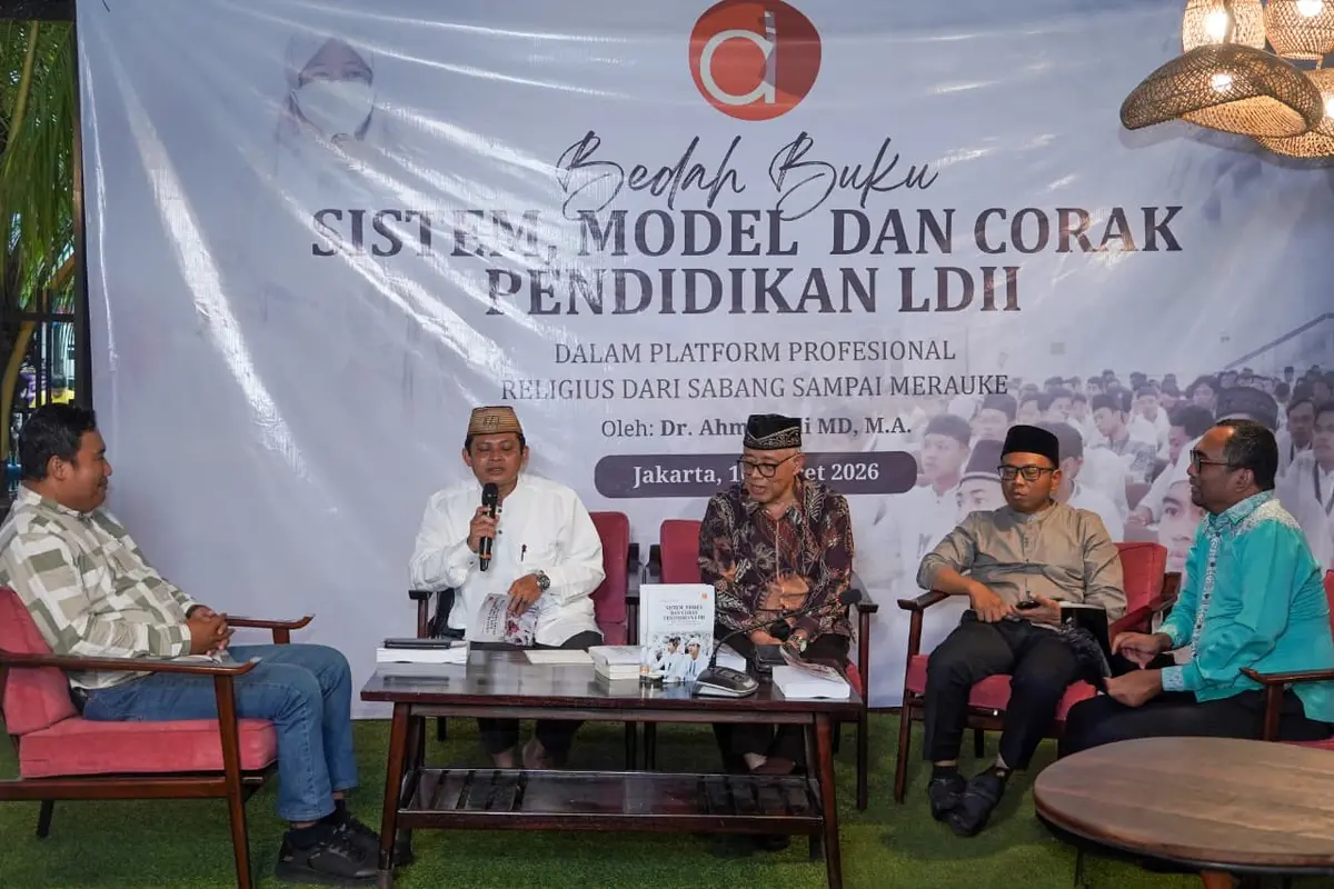 Bedah buku "Sistem, Model, dan Corak Pendidikan LDII dalam Platform Profesional Religius, dari Sabang sampai Merauke" di Sinabung Eight, Jakarta Selatan, Selasa (10/3/2026) (Istimewa)