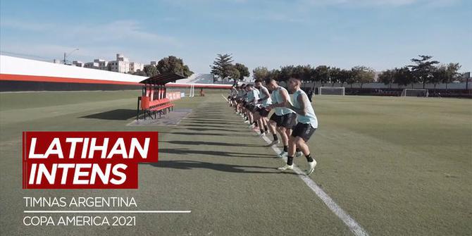 VIDEO: Timnas Argentina Latihan Intens Jelang Lawan Kolombia di Semifinal Copa America 2021