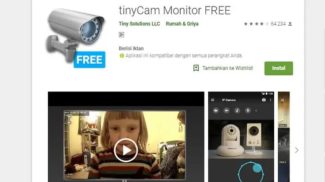Aplikasi tinyCam Monitor