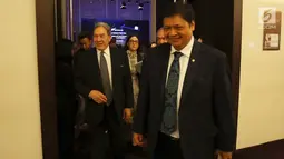 Menteri Perindustrian RI, Airlangga Hartarto dan Wakil PM sekaligus Menlu Selandia Baru, Winston Peters usai menghadiri New Zealand Tech Day 2018, Jakarta (4/10). New Zealand Tech Day menghadirkan lima perusahaan terbaik Selandia Baru. (Foto:Istimewa)