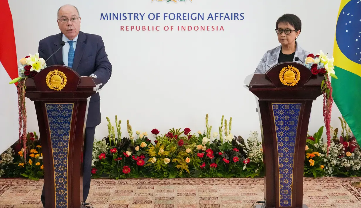 Indonesia dan Brasil adalah dua ekonomi besar yang sedang berkembang, sesama Global South dan anggota G20. (AP Photo/Tatan Syuflana)