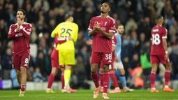 Liverpool kembali menelan pil pahit di Liga Inggris musim 2025/2026 setelah kalah dari Manchester City pada Minggu (09/11/2025) waktu setempat. (AP Photo/Jon Super)