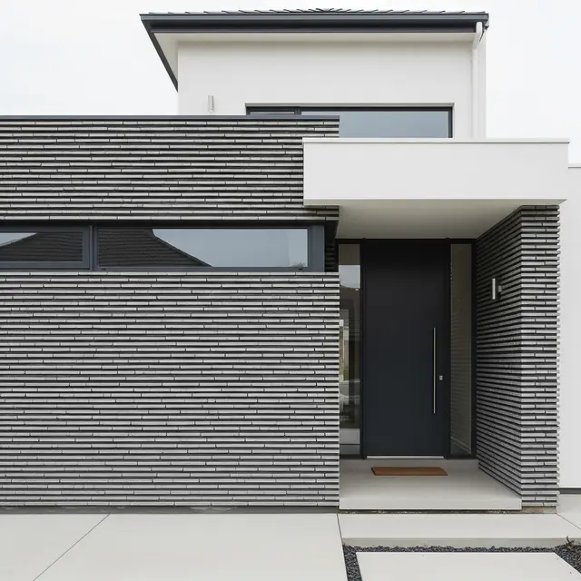 Desain Fasad Rumah Batu Alam Terbaru (Image by Gemini AI)