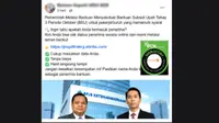 Klaim link untuk mengecek penerima Bantuan Subsidi Upah (BSU) periode Oktober di Facebook.
