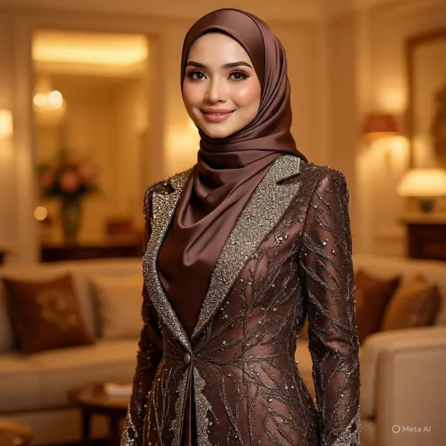 Gamis Brokat Blazer Pesta