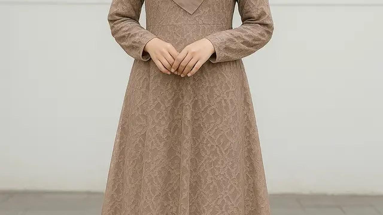 8 Inspirasi Model Gamis Syari A-Line Kombinasi Brokat, Pilihan Tepat untuk Tampil Elegan dan Anggun