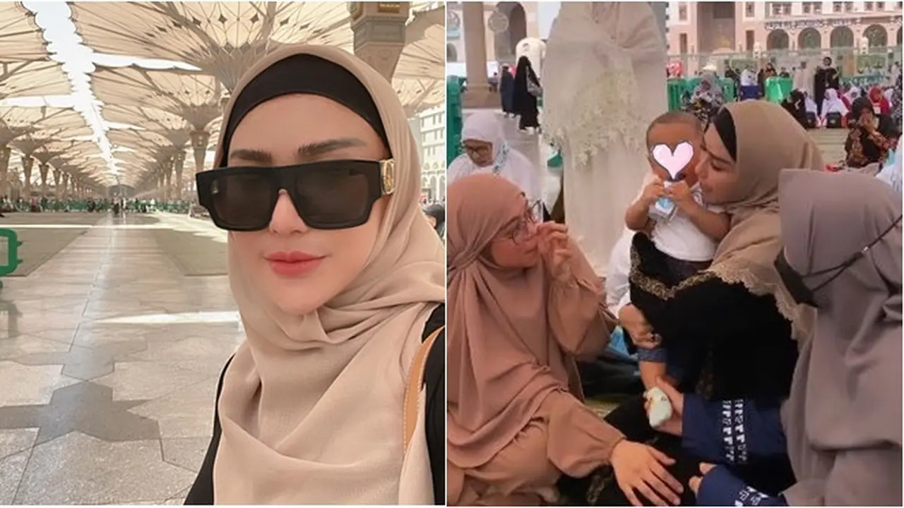 6 Potret Bebizie Tampil Berhijab Saat Umrah, Sempat Bertemu Lesti Kejora