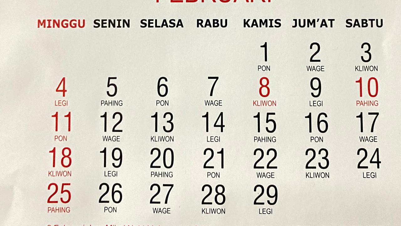 Kalender tanggal merah libur Februari 2024 terdiri dari hari libur nasional hingga cuti bersama.