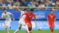 Timnas Indonesia U-24 kalah 0-2 dari Uzbekistan di babak 16 besar Asian Games 2022 di Shangcheng Sports Centre Stadium, Hangzhou, China, Kamis (28/9/2023). (NOC/Naif Al'as)