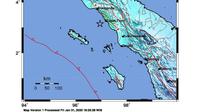 Aceh Selatan diguncang gempa berkekuatan magnitudo 6,2 pada Jumat (31/1/2025) pukul 18.03 WIB. (Foto: BMKG).