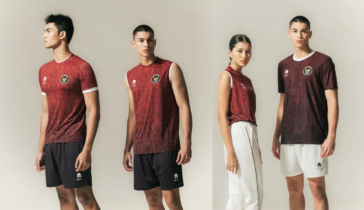 Seragam Tim Indonesia untuk Asian Games 2026 hadir dengan dominasi warna merah yang dipadukan motif wastra Nusantara. Koleksi ini menampilkan desain sporty dan modern dengan sentuhan budaya Indonesia yang kuat. (Foto: Ghea Fashion Studio/Sarinah/Tim Indonesia)