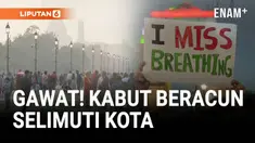 Ratusan warga menggelar aksi protes di New Delhi, India, pada Minggu (9/11), menuntut pemerintah segera mengambil tindakan nyata terhadap krisis polusi udara yang semakin parah.
