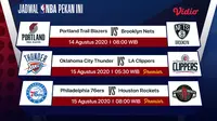 Jadwal NBA di Vidio pekan ini. (Sumber: Vidio)