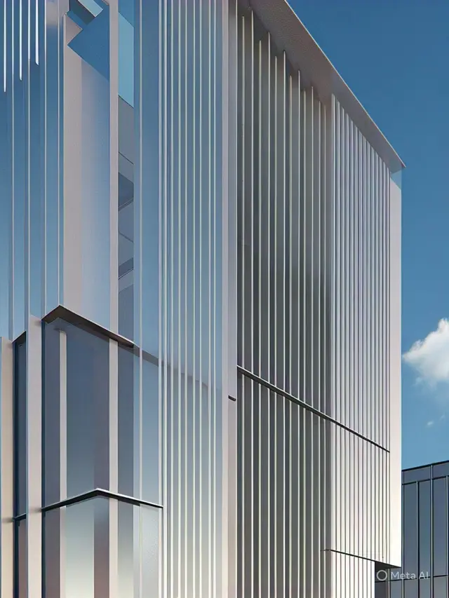 Contoh gambar 3 dimensi dengan visual arsitektural vertikal/Via Meta AI