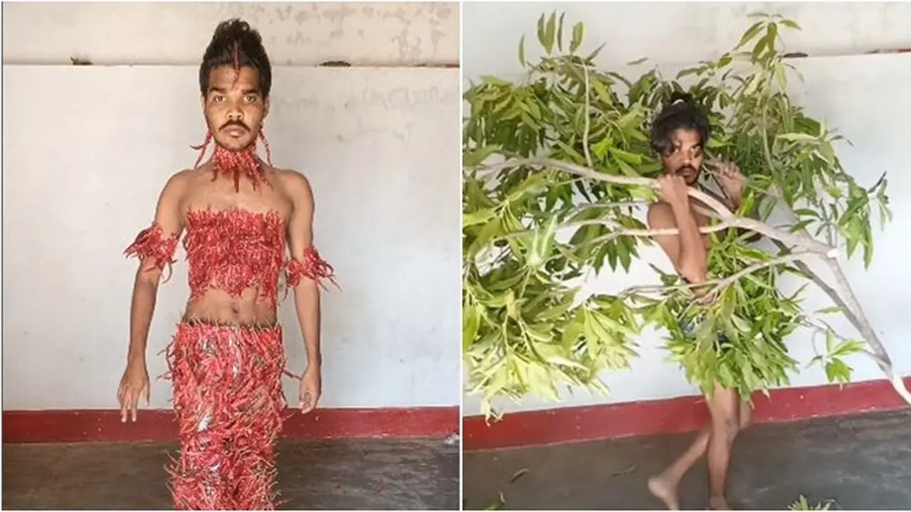 Mimi Peri Versi India, Ini 6 Potret Nyeleneh Pria Pakai Baju Tema Tanaman