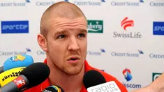 Swiss defender Philippe Senderos attends a press conference in Feusisberg on June 10, 2008. Switzerland will play against Turkey on June 11, 2008 their second match of the Euro 2008 football championship. AFP PHOTO/BORIS HORVAT