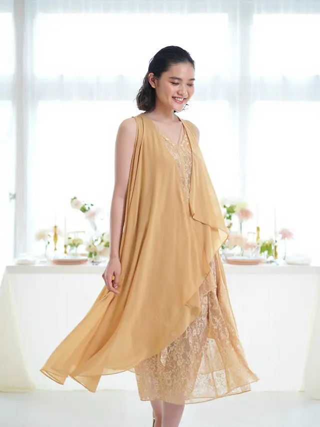 Dress Brokat Kombinasi Tile Import Elegan
