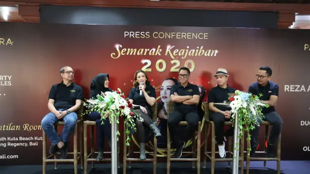Reza Artamevia saat menghadiri konferensi pers di Bali. (Foto: Dok. Liputan6.com)