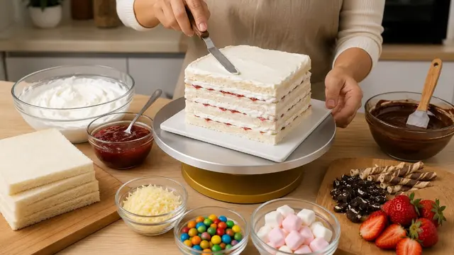 Membuat Kue Ulang Tahun dari Roti Tawar