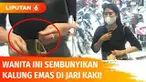 Jajal perhiasan bak pembeli, wanita ini lihai sekali dalam melaksanakan aksi pencuriannya. Diam-diam ia menjatuhkan salah satu kalung emas penjual dan menyembunyikannya di jari kakinya.